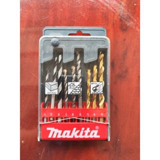 Made in Japan ชุดดอกสว่าน เจาะไม้ ปูน เหล็ก มากีต้า MAKITA 9 ตัว/ชุด