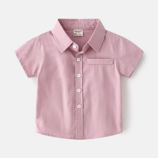 พร้อมส่ง เสื้อเชิ๊ตเด็ก เกาหลี แขนสั้น เสื้อเชิ๊ตเด็กผู้ชาย