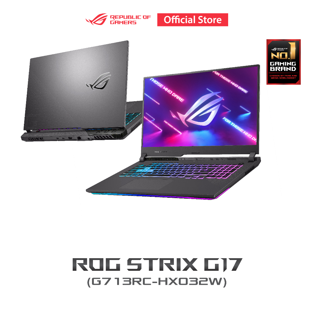 ASUS ROG Strix G17 (G713RC-HX032W) Gaming Laptop, 18” 144Hz FHD, GeForce RTX 3050, AMD Ryzen™ 7 6800