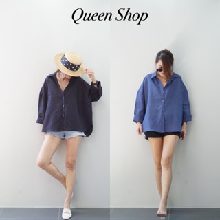 📌ทักก่อนสั่ง📌เสื้อเชิ้ตลินินทรง  oversize  อก40”-52”  Queen 👑