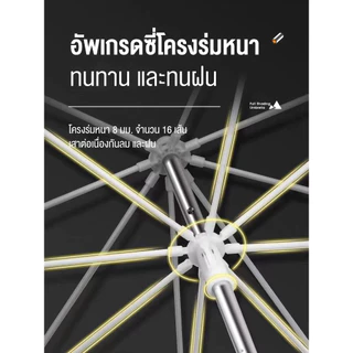 ร่มตกปลาพับ ร่มตกปลาขนาดใหญ่ 2.4/2.6m ปรับได้ 360°เสาหนาขึ้น 0การส่งผ่านแสง กันแดดกันฝน ตกปลาตั้งแคมป์กลางแจ้ง