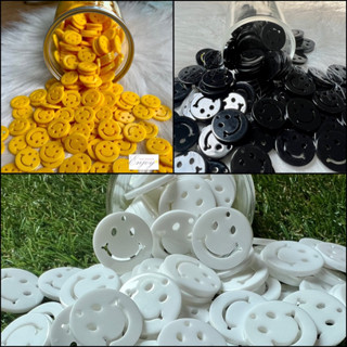 (พร้อมส่ง) จี้ยิ้มแบน ลูกปัดหน้ายิ้ม Smiley(20mmx2mm)