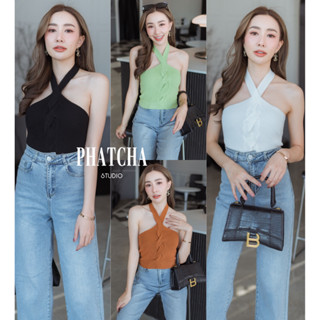 MAYFASHIONท็อปคล้องคอไหมพรมโชว์ผิวกรุบๆ เนื้อไหมพรมนิ่มใส่สบายยืดตามตัว แมทช์ง่ายสุดๆ ลุ๊คไหนก้อรอดจัดคะ