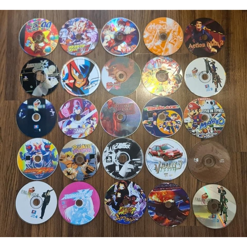 ขายเหมาแผ่นเกมส์ ps1 แบบแผ่นปั้ม จำนวน 25แผ่น