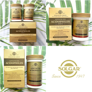 50% OFF ราคา Sale!!!  (Solgar®) Advanced Acidophilus Plus 60, 100 or 120 Vegetable Capsules อาหารเสริมจุลินทรีย์ 500