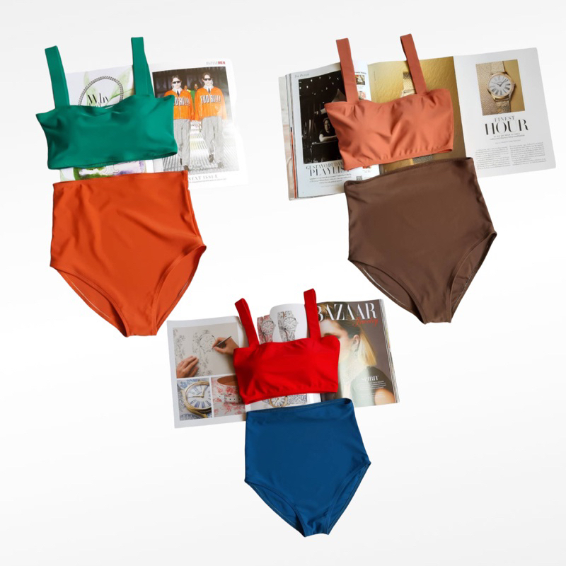 bikini Two pieces  มีมาให้เลือก 3 โดนสี