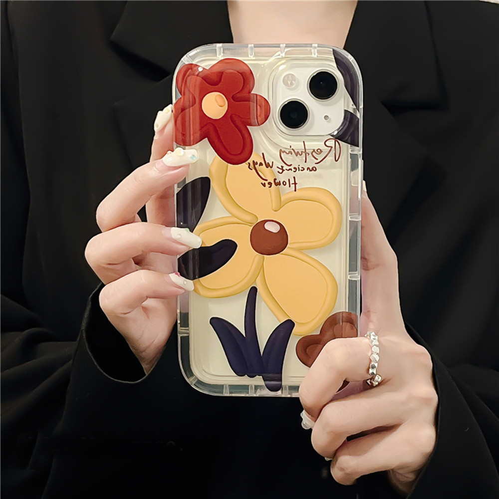 COD For Case เคส iPhone 16 Pro Max 11 13 15 14 12 Pro XS Max 7 8 15 Plus XR X SE เคสโทรศัพท์ TPU อ่อนลายดอกไม้