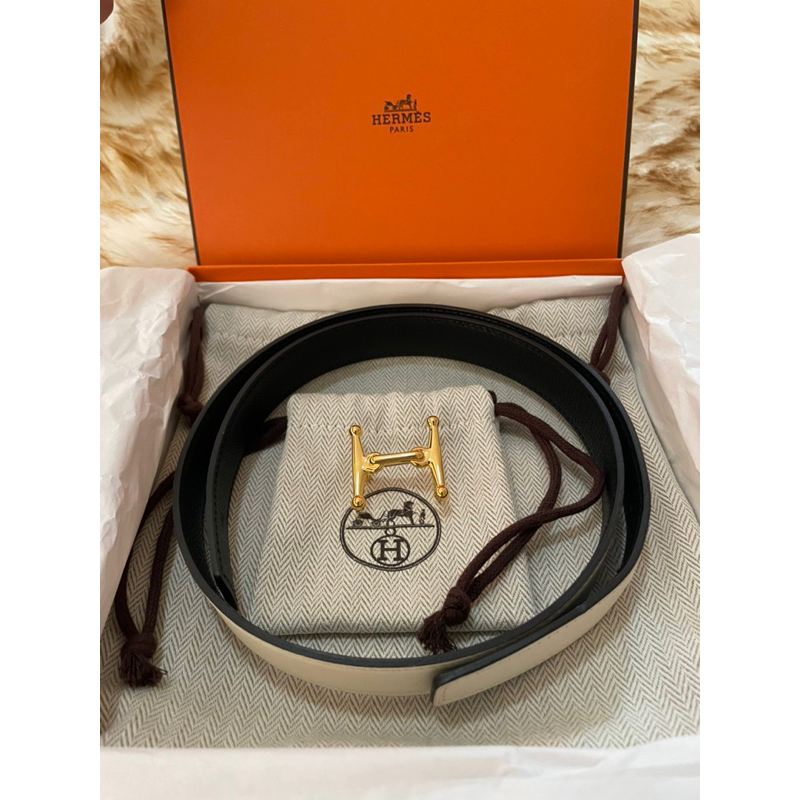 Hermes Mors H belt buckle & Reversible leather strap 24 mm