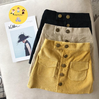 (พร้อมส่ง) กระโปรงสั้น ผ้าลูกฟูก ทรงเอ เข้ากับทุกการแต่งกาย แฟชั่นสำหรับเด็กผู้หญิง