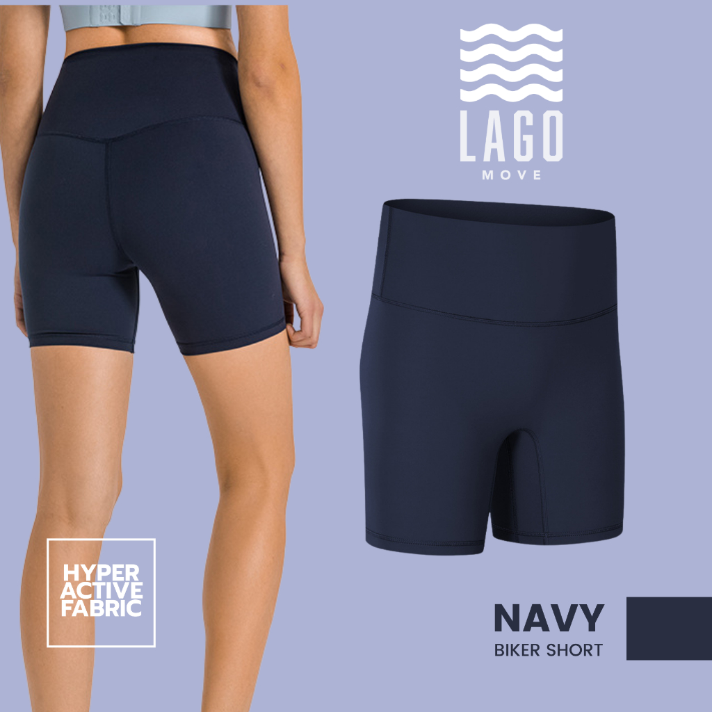 LAGO MOVE Biker Short สี NAVY กางเกงออกกำลังกาย กางเกงกีฬาขาสั้น