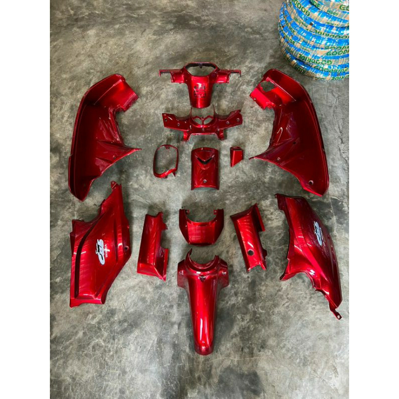 ชุดสี 13 ชิ้น Dream super cub (ตาไฟเหลี่ยม) สีแดงแก้ว ดรีมซูปเปอร์คับ ปี 2014-2017 รุ่นเบาะตอนเดียว จัดส่งวันต่อวัน