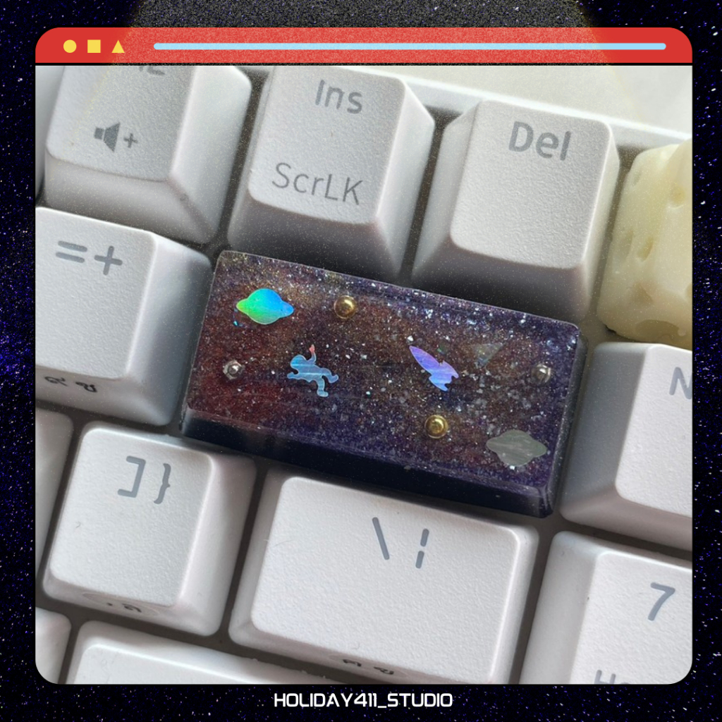 🪐 Galaxy Space Keycap 🪐 คีย์แคปกาแล็คซี่ นักบินอวกาศ คีย์แคปตกแต่งคีย์บอร์ด