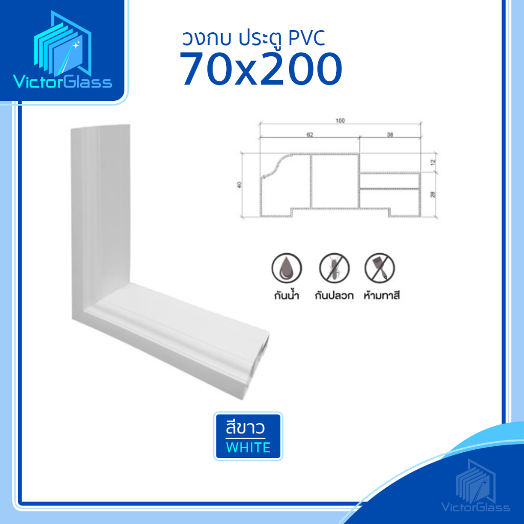 💥 วงกบประตูห้องน้ำ 70x200 PVC / สีขาว - สีเทา💥พร้อมส่ง🔥
