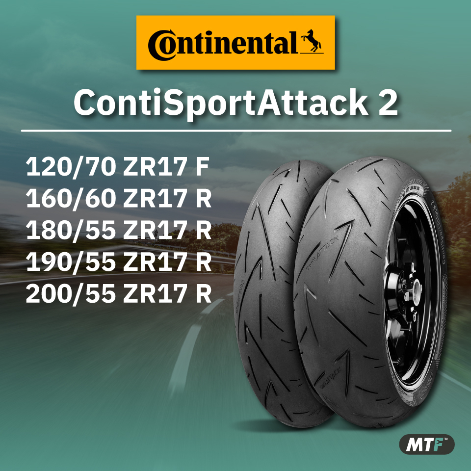 Continental ยางนอก ContiSportAttack 2 ยางมอเตอร์ไซค์ ยางบิ๊กไบค์ ยางรถแข่ง By Motofiix