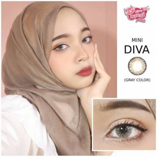 คอนแทคเลนส์ รุ่น Mini Diva สีเทา/ตาล Gray/Brown มีค่าสายตาปกติ (0.00)