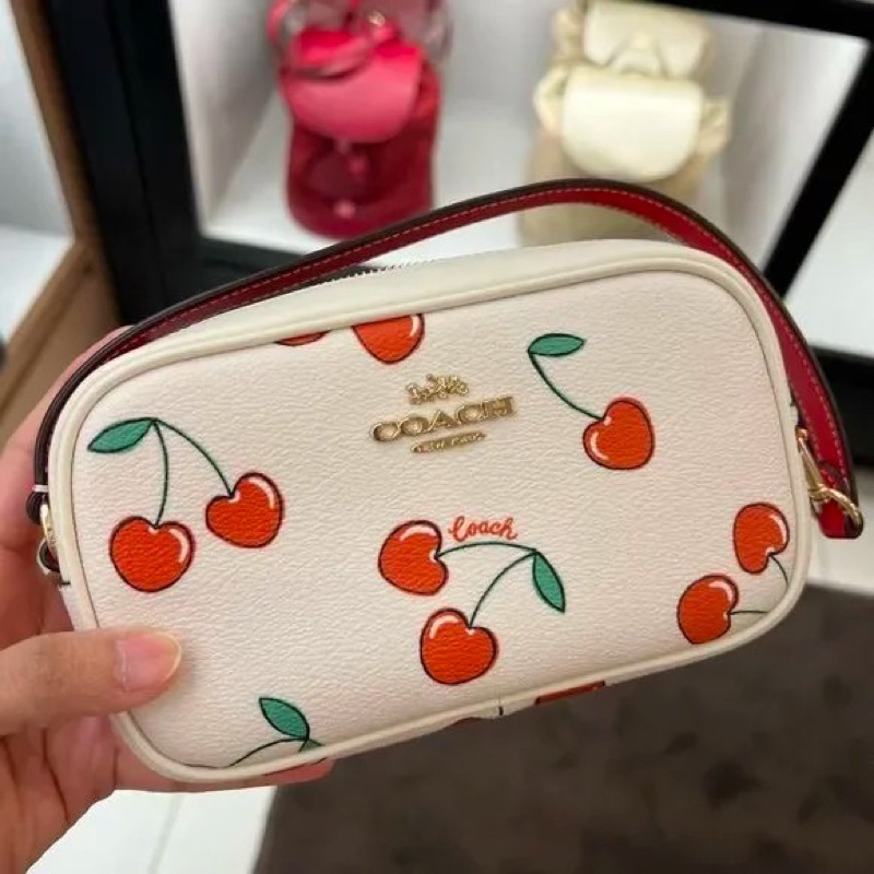 Coach Jamie Wristlet With Heart Cherry Print