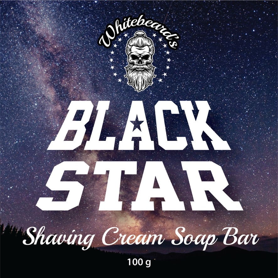 Black Star Shaving Cream Soap Bar - by Whitebeard's