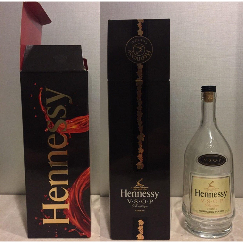 ขายขวดเหล้าเปล่า Hennessy 1L สถาพสวยไว้ประดับตกเเต่ง