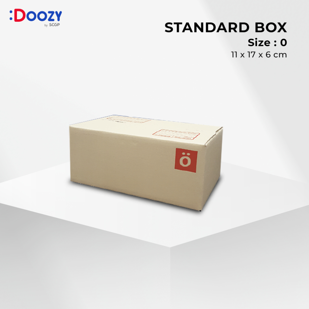 กล่องไปรษณีย์ ขนาด 0 (11x17x6 cm.) แพ็ค 20 ใบ กล่องพัสดุ กล่องฝาชน Doozy Pack