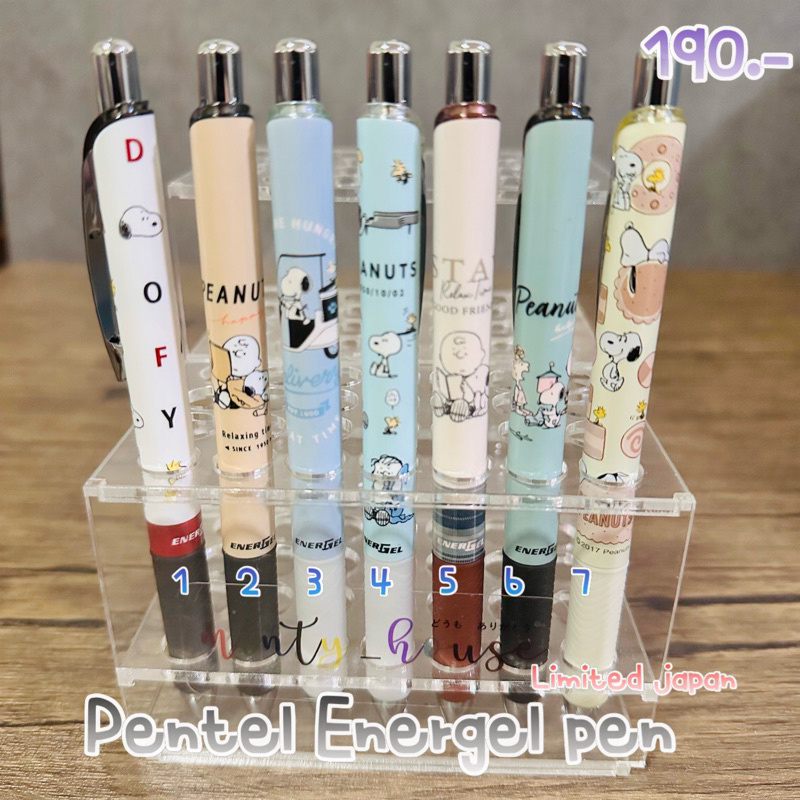 ปากกา energel pentel snoopy japan แท้ จากญี่ปุ่น limited ลายน่ารัก ๆ หมึกดำ