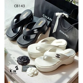 เช็คของก่อนสั่ง สูง 2.5 นิ้ว รองเท้า Chanel รองเท้าส้นเตารีด หูหนีบ