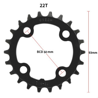ใบจาน 22T ใบจานจักรยาน BCD64 อะไหล่จักรยาน