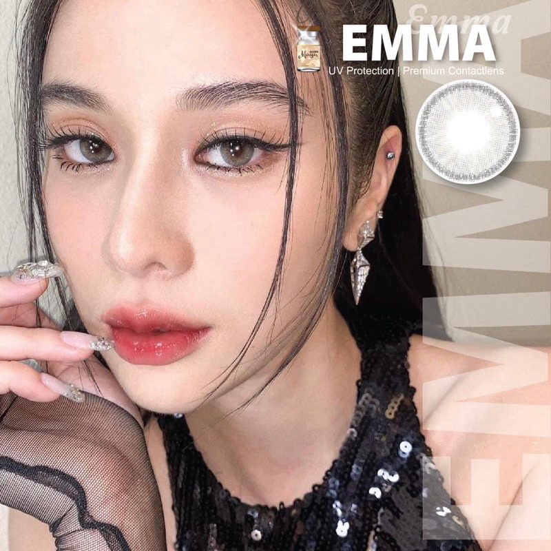✨Emma Gray ขนาดกลาง 14.5 คอนแทคเลนส์สีเทา ☀️กรองแสง uv เลนส์แท้จดทะเบียนถูกต้อง ผ่านอย.ไทย ✔️