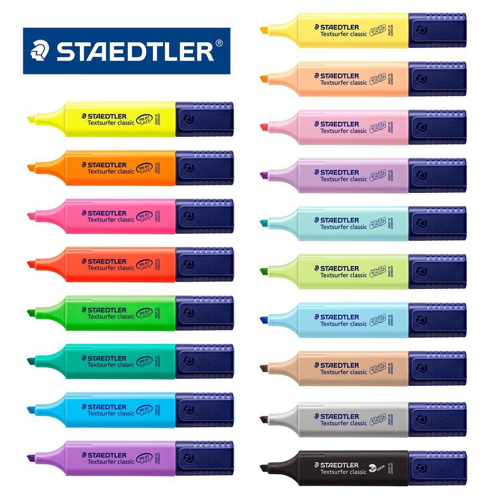 ปากกาไฮไลท์ STAEDTLER รุ่น 364 โทนสี นีออน พาสเทล และวินเทจ มีให้เลือกถึง 18 สี ปากกาเน้นข้อความ