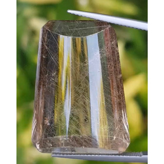 ไหมทอง ควอตซ์ Golden Rutilated Quartz 57.70 กะรัต Cts.พลอยแท้ อัญมณีมงคลประจําวันเกิด เครื่องประดับพลอย