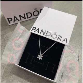 （พร้อมส่งทีไทย)Pandora สร้อยคอ ของแท100%สีเงินแท้925 PandoraPandora