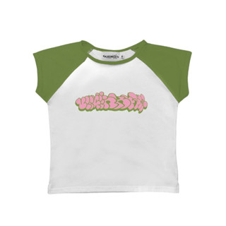 graffiti logo baby tee ( matcha )