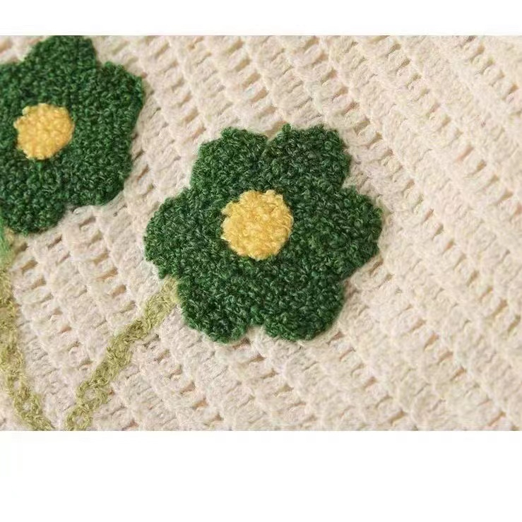 065#เสื้อกล้ามถักไหมพรม ดีลายดอกไม้ น่ารักใส่ ธรรมดามาก 2 สี - รูปที่ 5