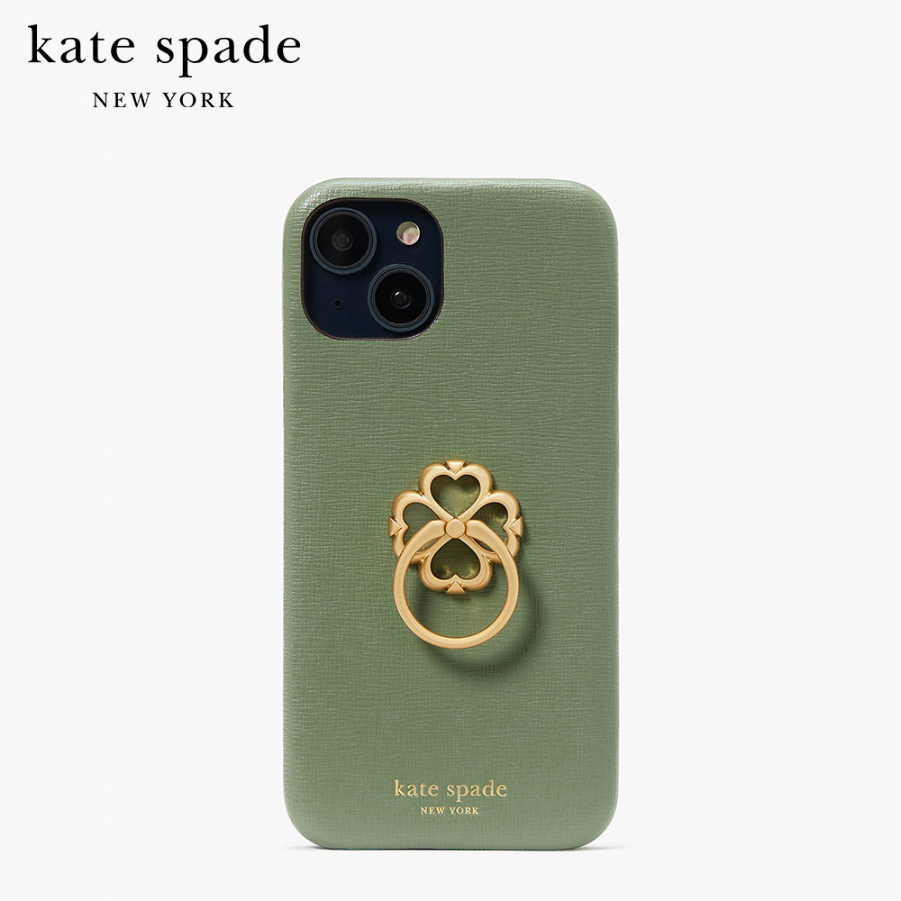 KATE SPADE NEW YORK MORGAN SAFFIANO LEATHER SPADE RING STAND IPHONE 14 CASE KB374 เคสโทรศัพท์