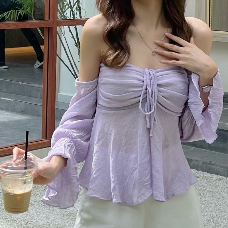 miki top สีม่วงน่ารักมาก shop 490