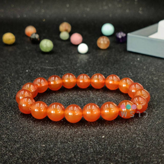 (พราว) Carnelian คาร์เนเลี่ยน หินประจำวันพฤหัสฯ และเหมาะกับทุกราศี (ขนาด 10 มม.) ผ่านการปลุกเสก และบรรจุพุทธคุณแล้ว