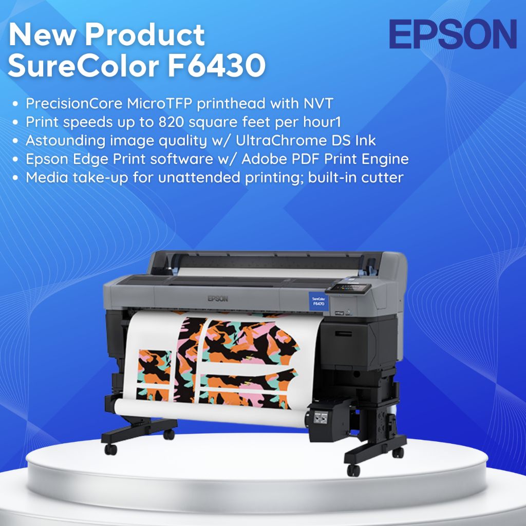 EPSONSureColor F6430 เครื่องพิมพ์งานซับลิเมชั่น เครื่องพิมพ์รุ่นใหม่2023 รับประกัน 2 ปี