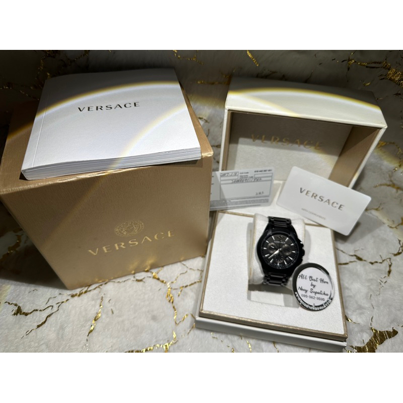 🥰หล่อ คม เท่ ฟังก์ชันพร้อม⭐️จบในเรือนเดียว นาฬิกา เวอร์ซาเช่ Versace watch Chronograph all black