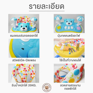 รถหัดเดิน รถเด็กนั่งBabyWalker ลายน้องหมีและน้องผึ้ง มีของเล่นในตัว โครงสร้างแข็งแรงมีหลายสีให้เลือก