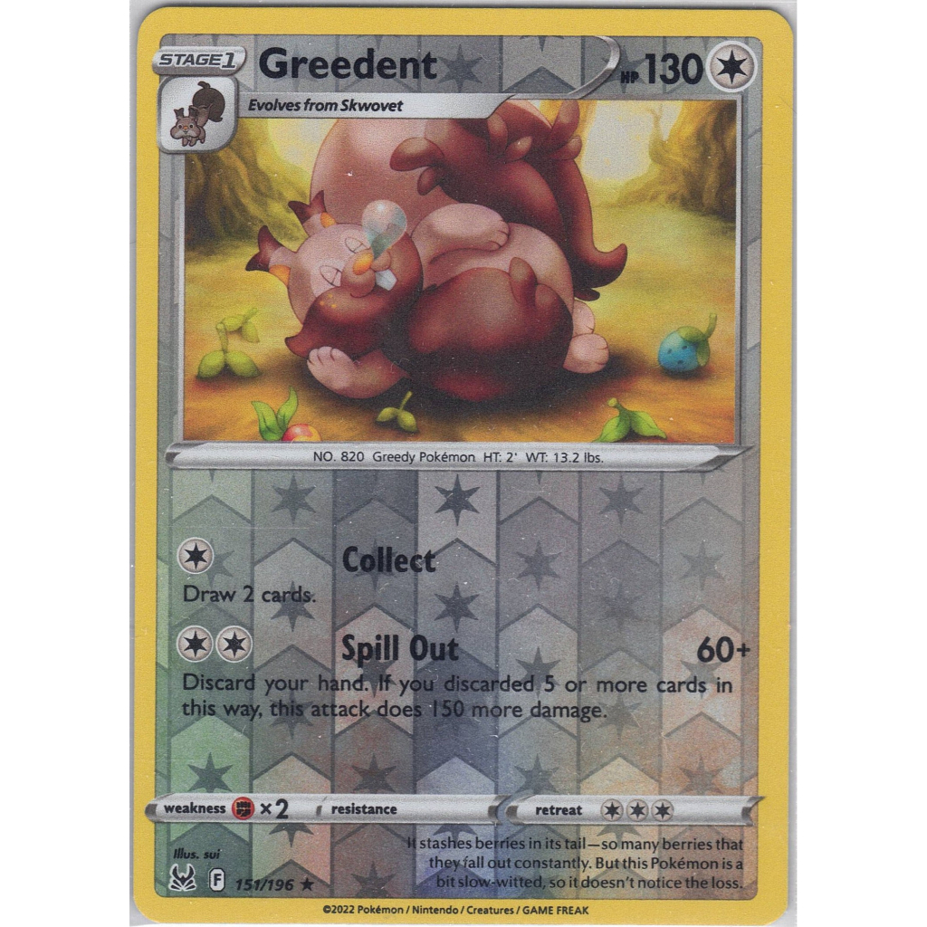 [Pokémon] Greedent Reverse Rare lost origin F 151/196