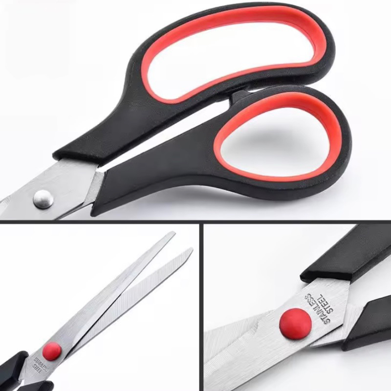 กรรไกร กรรไกรสแตนเลส สีดำ ขนาด 19.5cm 7.5 นิ้ว กรรไกร ตัดกระดาษ กรรไกรอเนกประสงค์