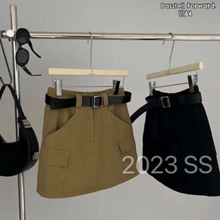 🇰🇷New🇰🇷  มาละต้า Korea cargo miniskirt  With belt  มาใหม่เลยค้าาา กับกระโปรง คาร์โก้ งานเกาหลี ซับใน