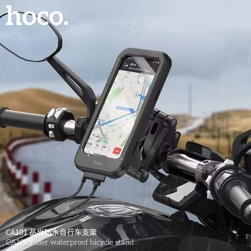 Hoco CA101 ที่จับมือถือติดมอเตอร์ไซค์ กันน้ำ กันฝน ที่ยึดโทรศัพท์ ทัชสกรีนได้ รุ่นใหม่ล่าสุด​ แท้100%
