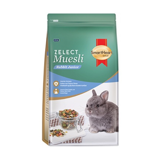 Smartheart Gold Zelect Muesli for Junior Rabbit อาหารลูกกระต่าย มูสลี่ สำหรับลูกกระต่าย 500กรัม