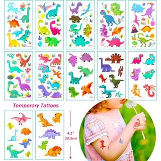 แทททู ไดโนเสาร์ ไดโน จูราสสิค แทททูสำหรับเด็ก แทททูการ์ตูน ลายสัก Dino Dinosaur  Easy Temporary Tattoo For Kid Washable