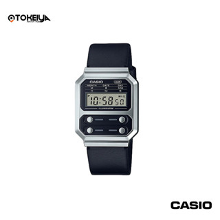 CASIO DIGITAL นาฬิกาข้อมือผู้หญิง รุ่น A100WEL-1ADF ของแท้ มีใบรับประกัน