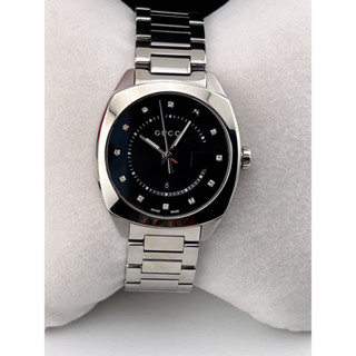 Gucci GG2570 Black Dial Diamond Stainless Steel Ladies Watch YA142503 มือสอง สภาพ 95% อุปกรณ์ครบ