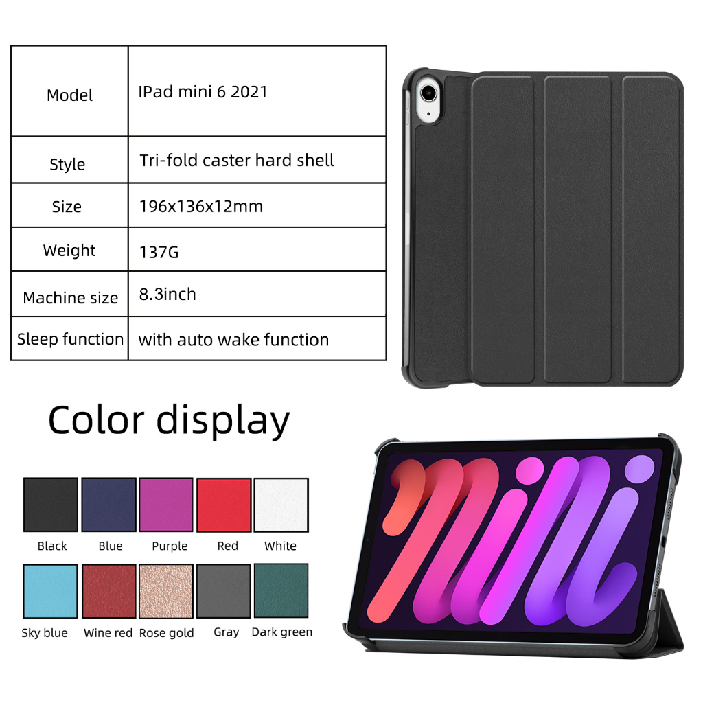 เคสฝาพับ ฝาหลังทึบ / ฝาหลังใส ใส่ปากกา สำหรับ ไอแพด รุ่น มินิ 6 Case Smart For iPad Mini 6 (8.3)