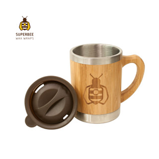 SuperBee แก้วเก็บความเย็น ทำจากไม้ไผ่ Reusable Bamboo Mug Tumbler