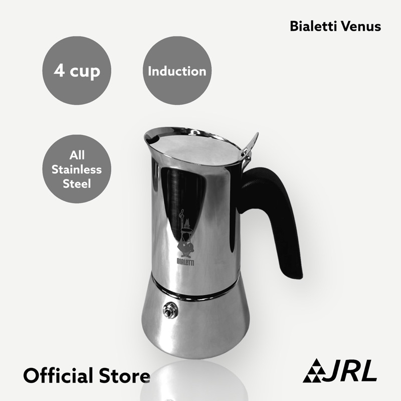 (แท้ 100%) Bialetti Espresso Maker - 4 CUP - 170 ml - โมก้าพอท Moka Express Stainless Steel Moka Pot