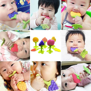 ยางกัดผลไม้ ยางกัดเด็ก มีกล่องเก็บป้องกันฝุ่น ลดอาการคันเหงือก ฟันขึ้น นิ่มปลอดภัย BPA FREE